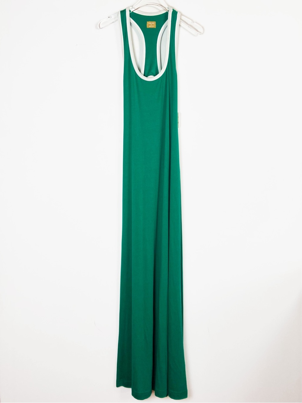 Free People NWT Good Feels Open Back Midi Dress Emerald Green Womens size S